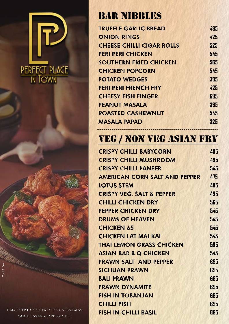 PPT- Perfect Place in Town menu