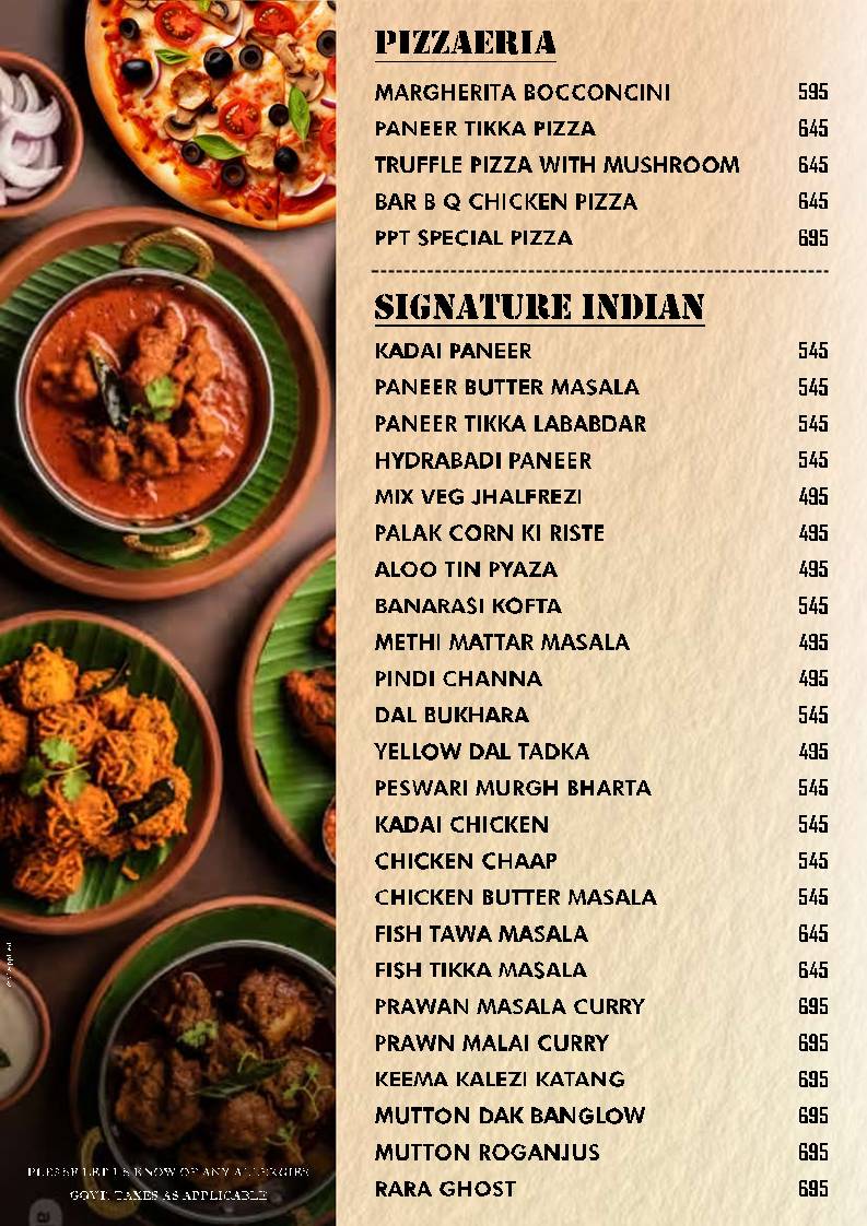 PPT- Perfect Place in Town menu