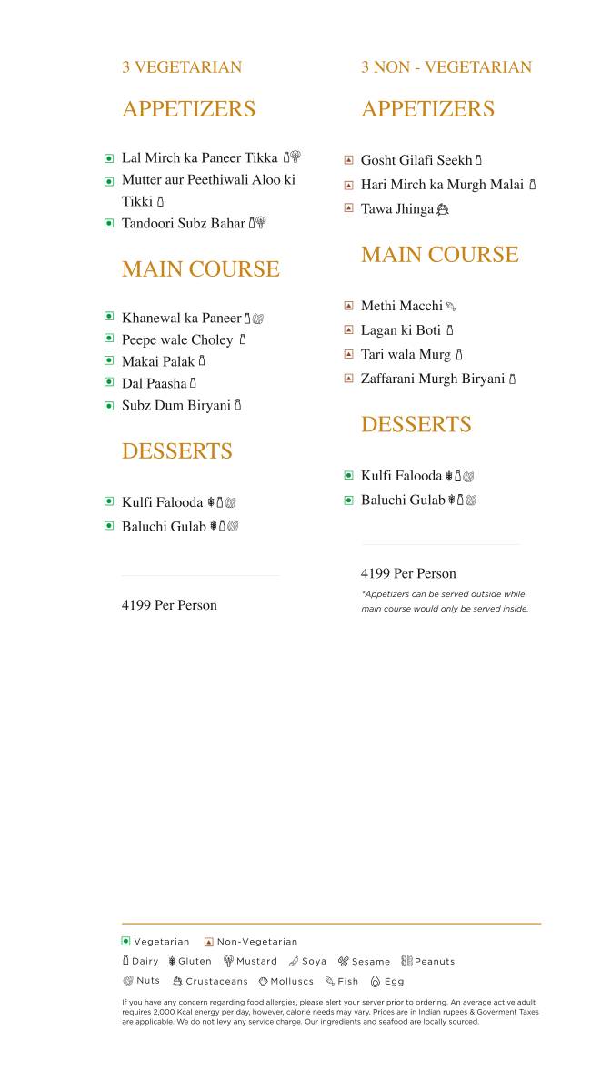 Paasha menu