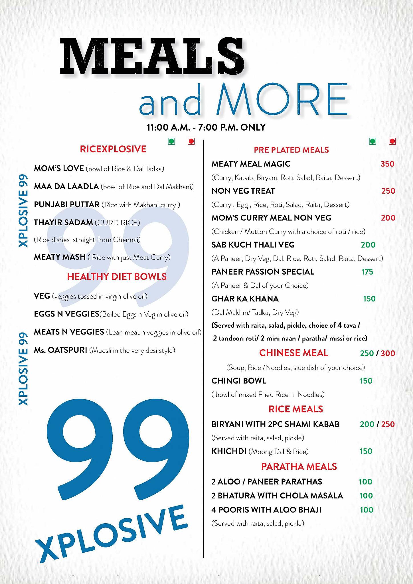 Pack 'N' Chew menu