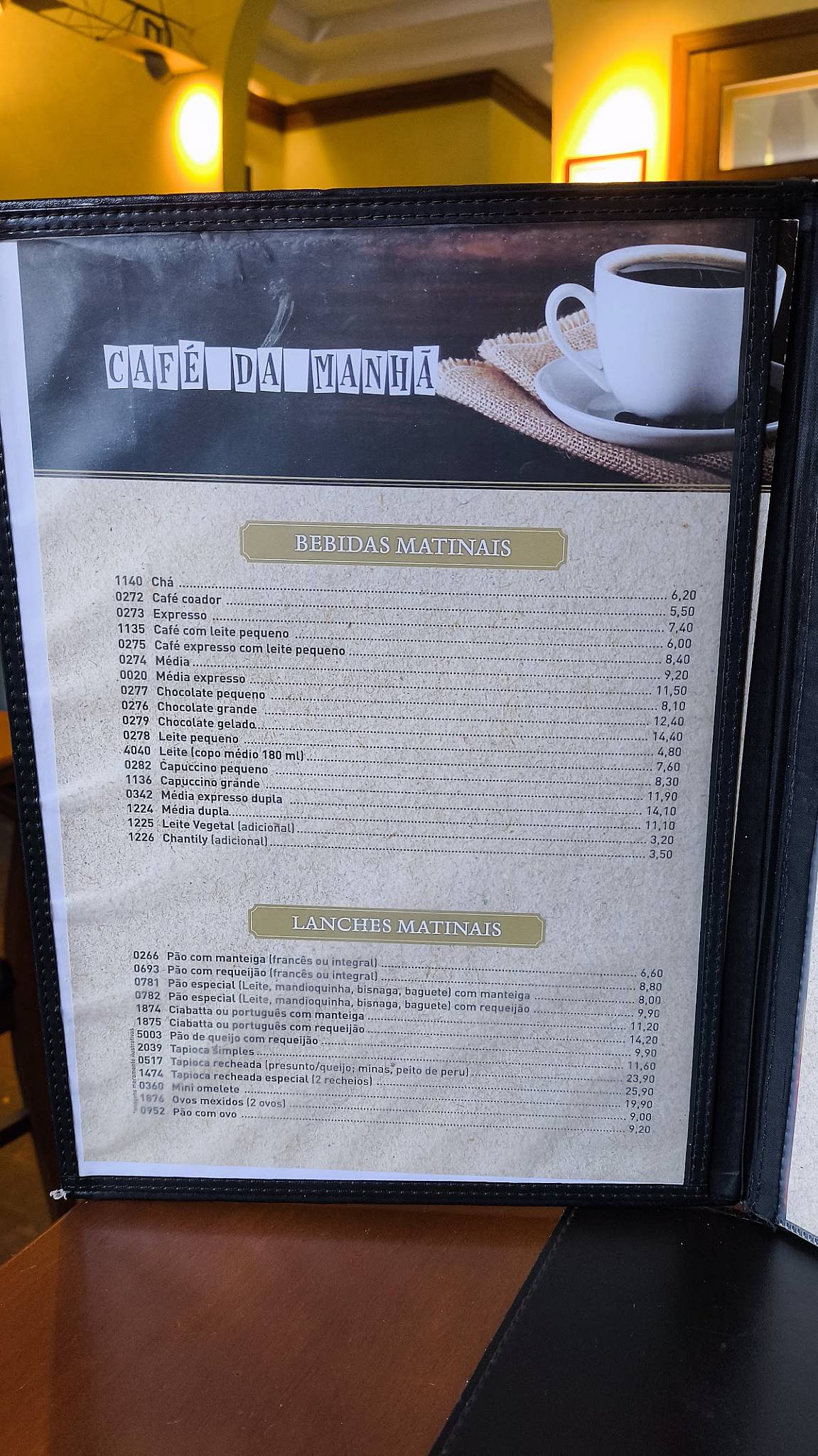 Padaria Santa Tereza cardápio