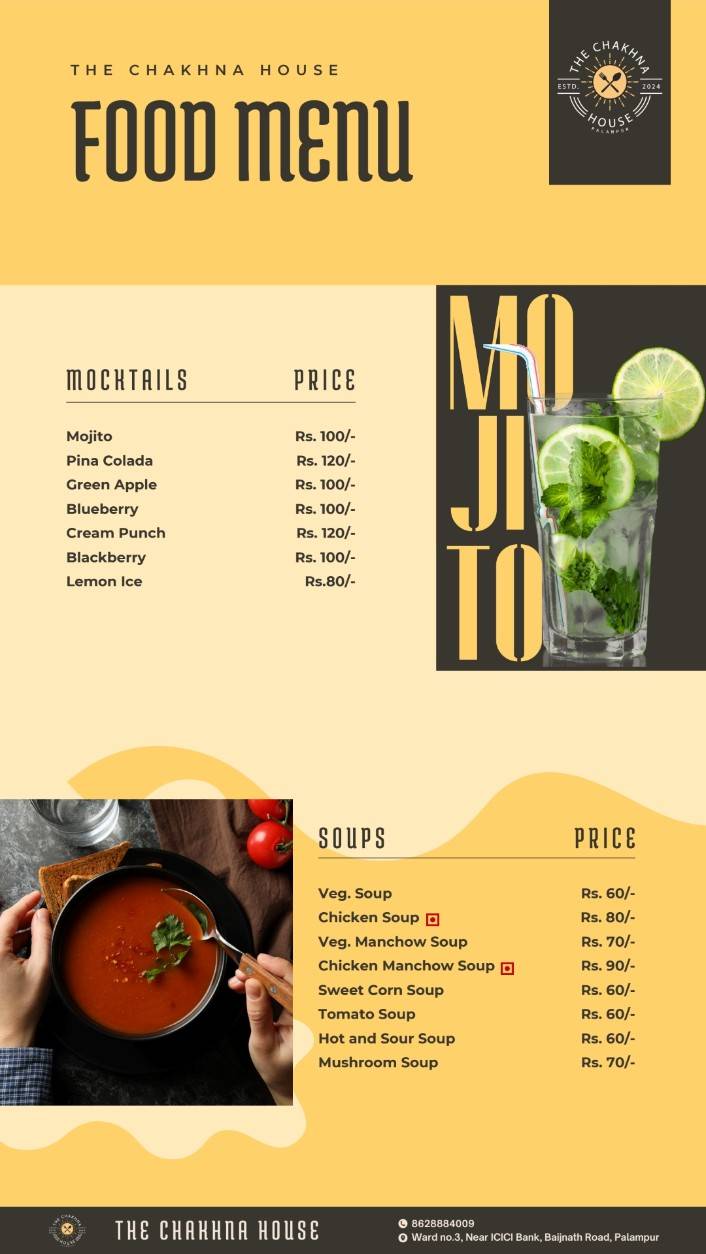 The Chakhna House menu