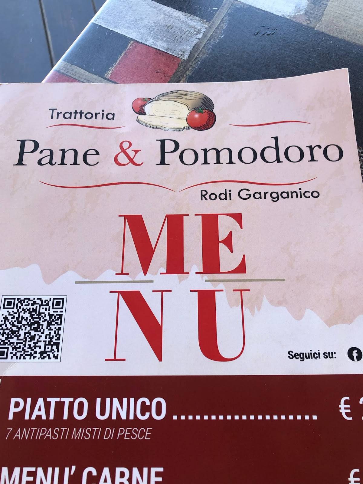 Menu di Trattoria Pane e Pomodoro 