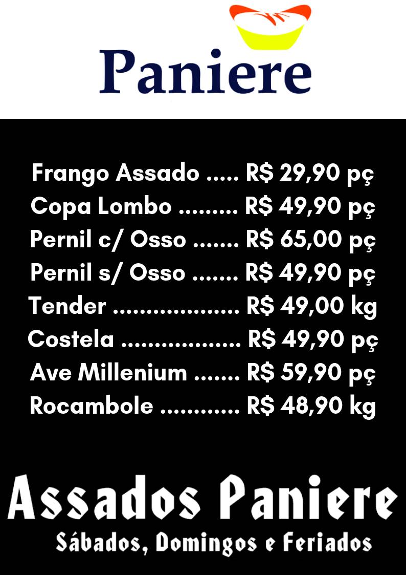 Panificadora Paniere cardápio