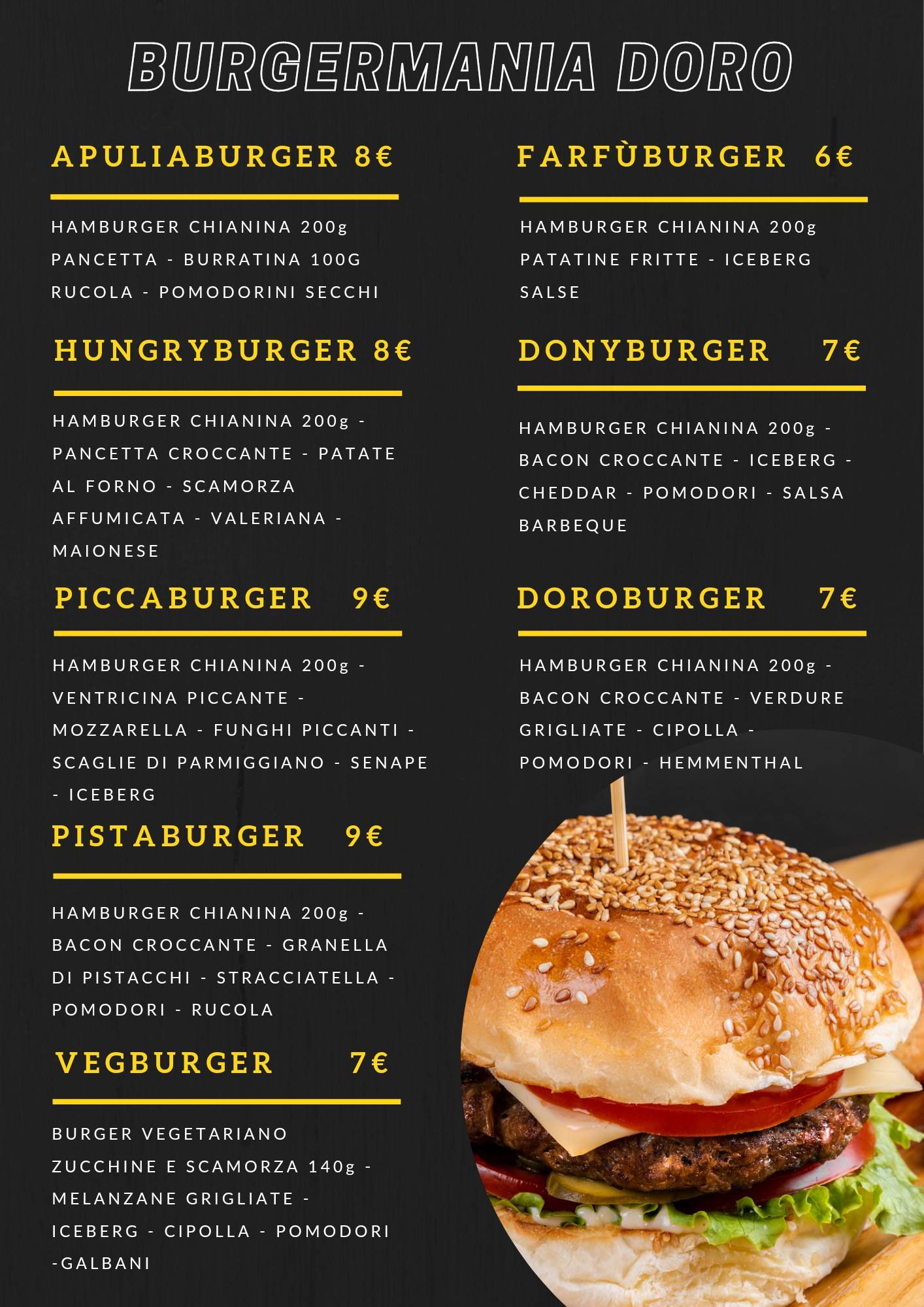 Menu di Rosticceria Doro 