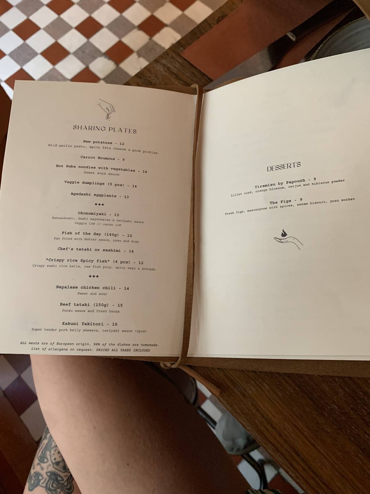 Menu de Papouch