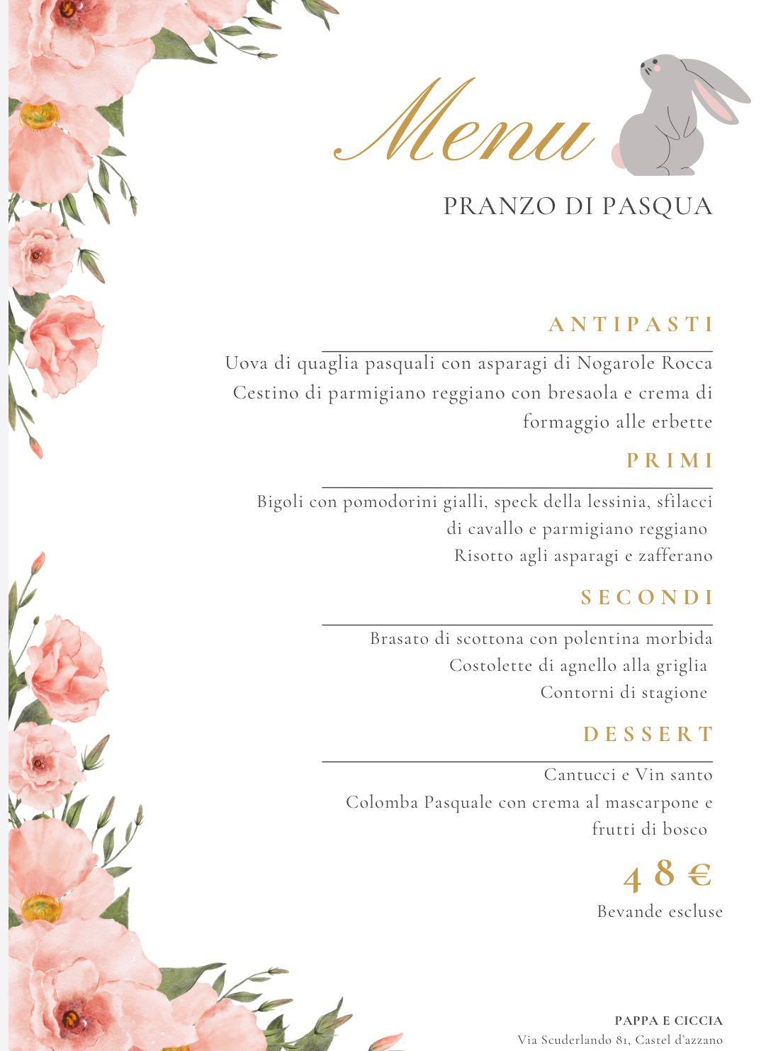 Menu di Pappa e Ciccia 