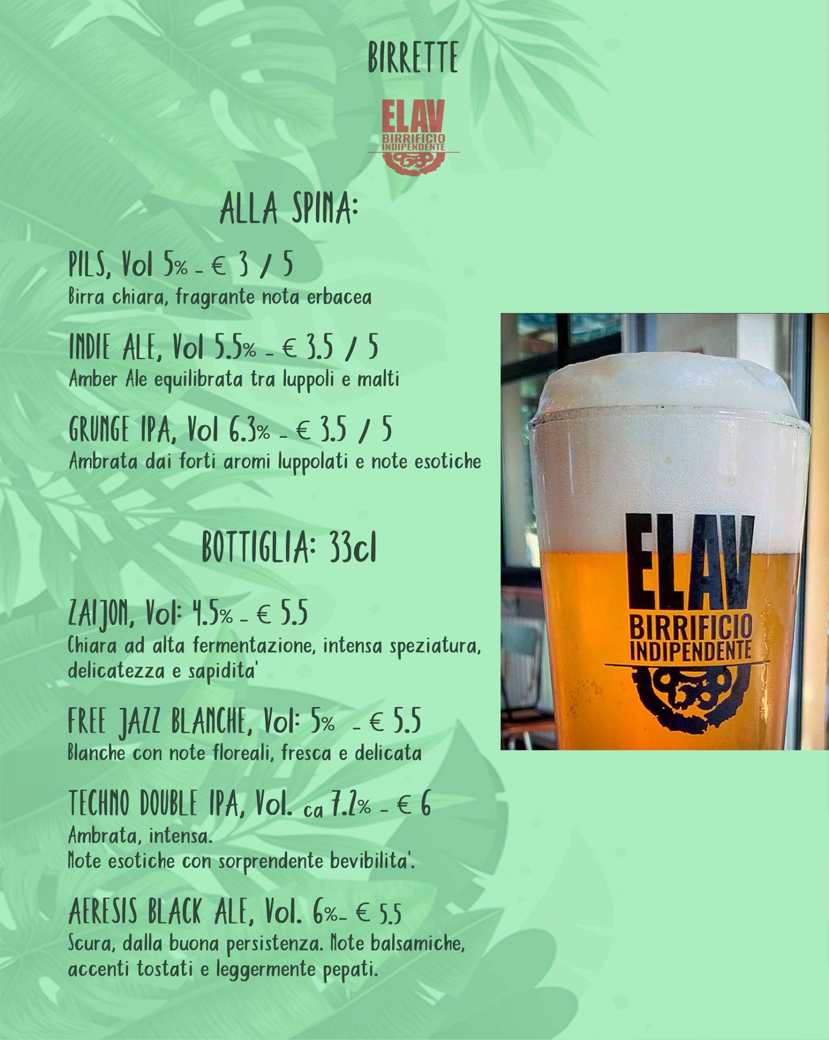 Menu di Bar Parco 