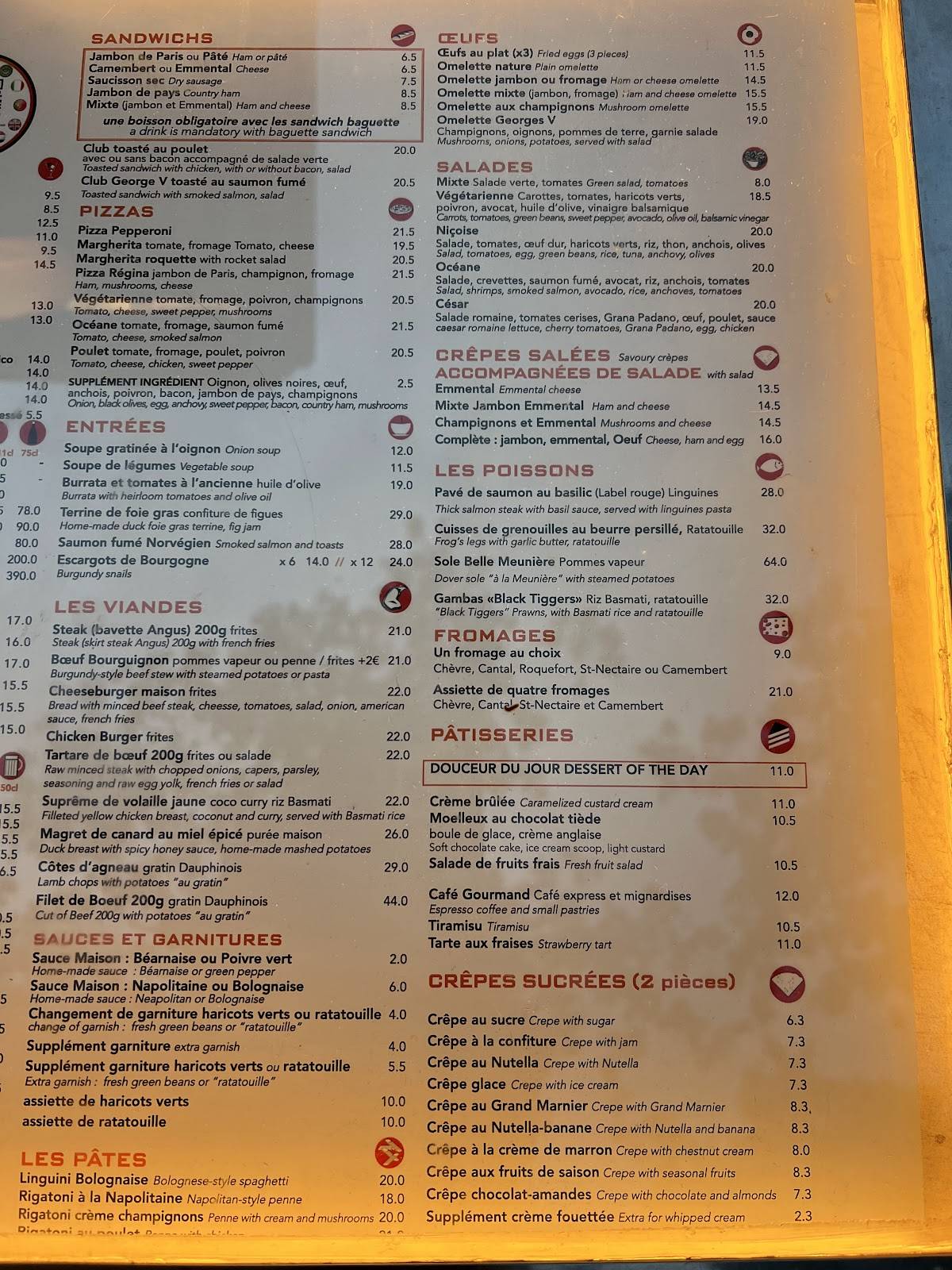 Menu de Café George V