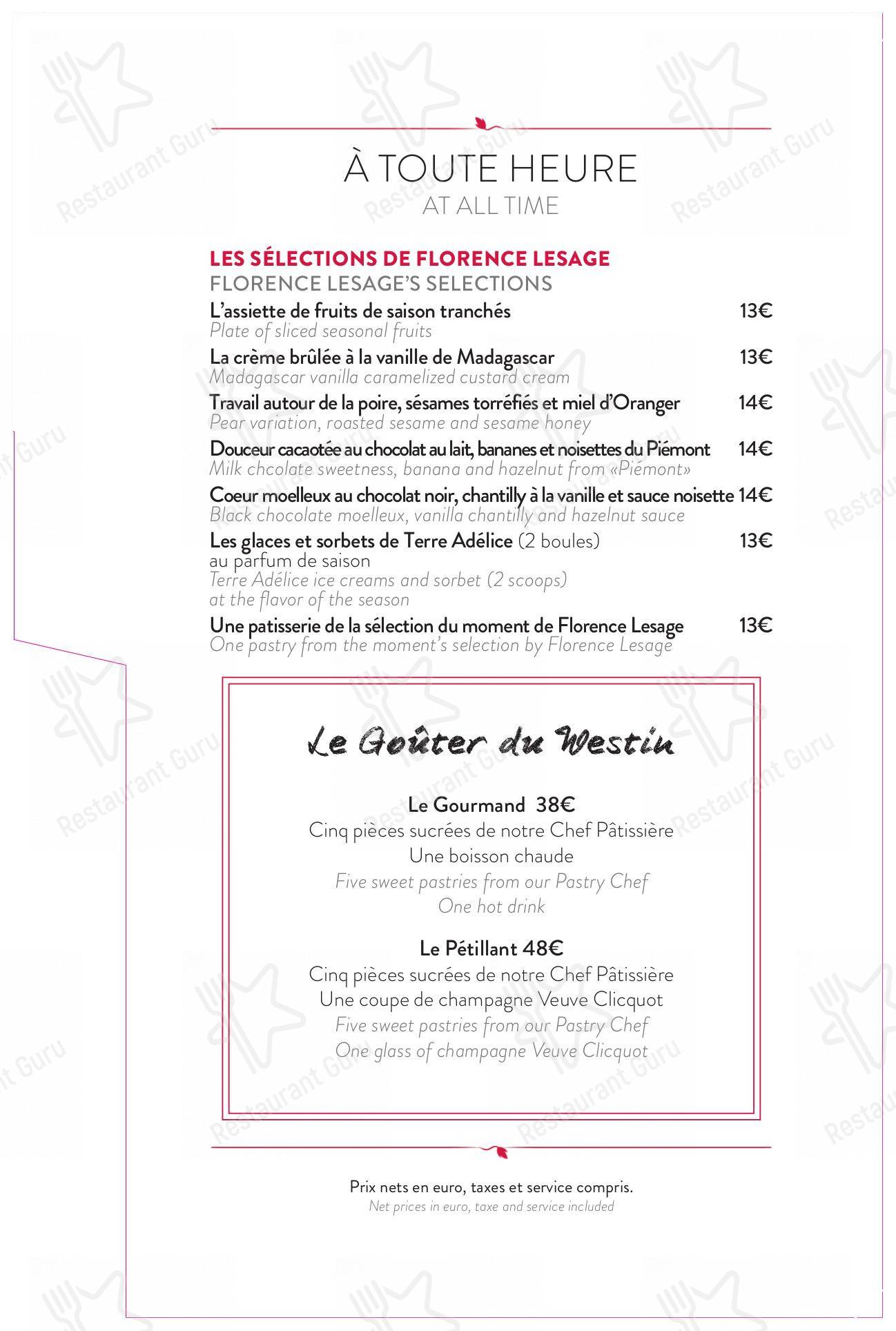 Terrasse Eugénie dans Paris - 菜单