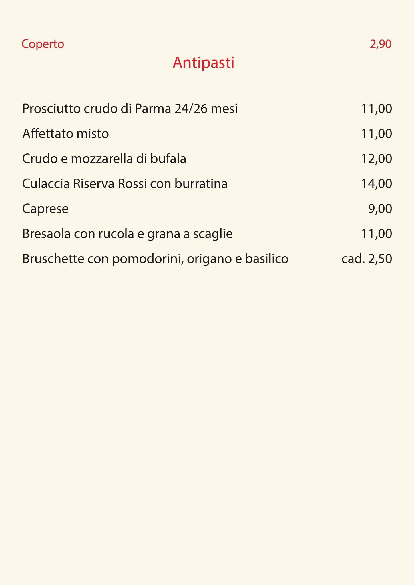 Menu di Tramonti 2 