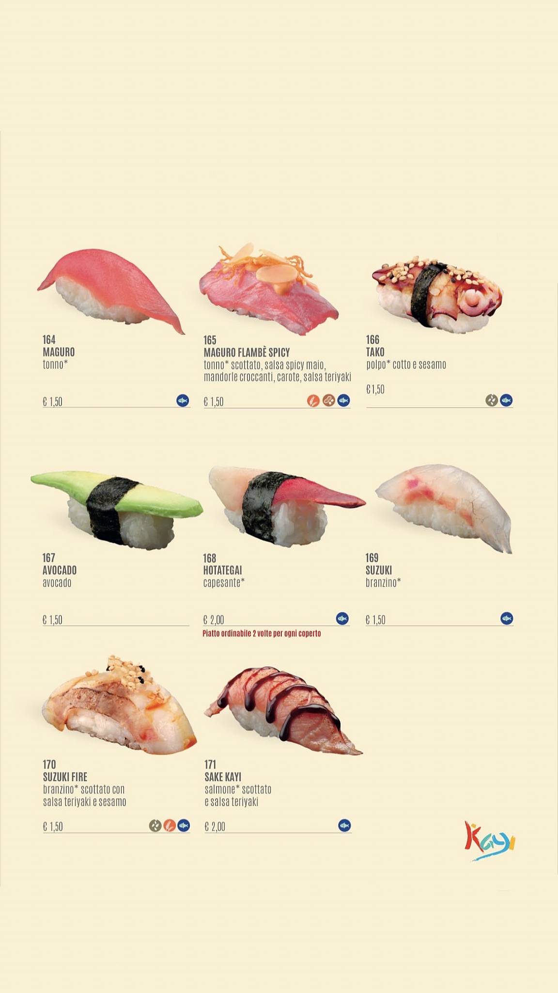 Menu di Ristorante Giapponese Kayi Sushi 