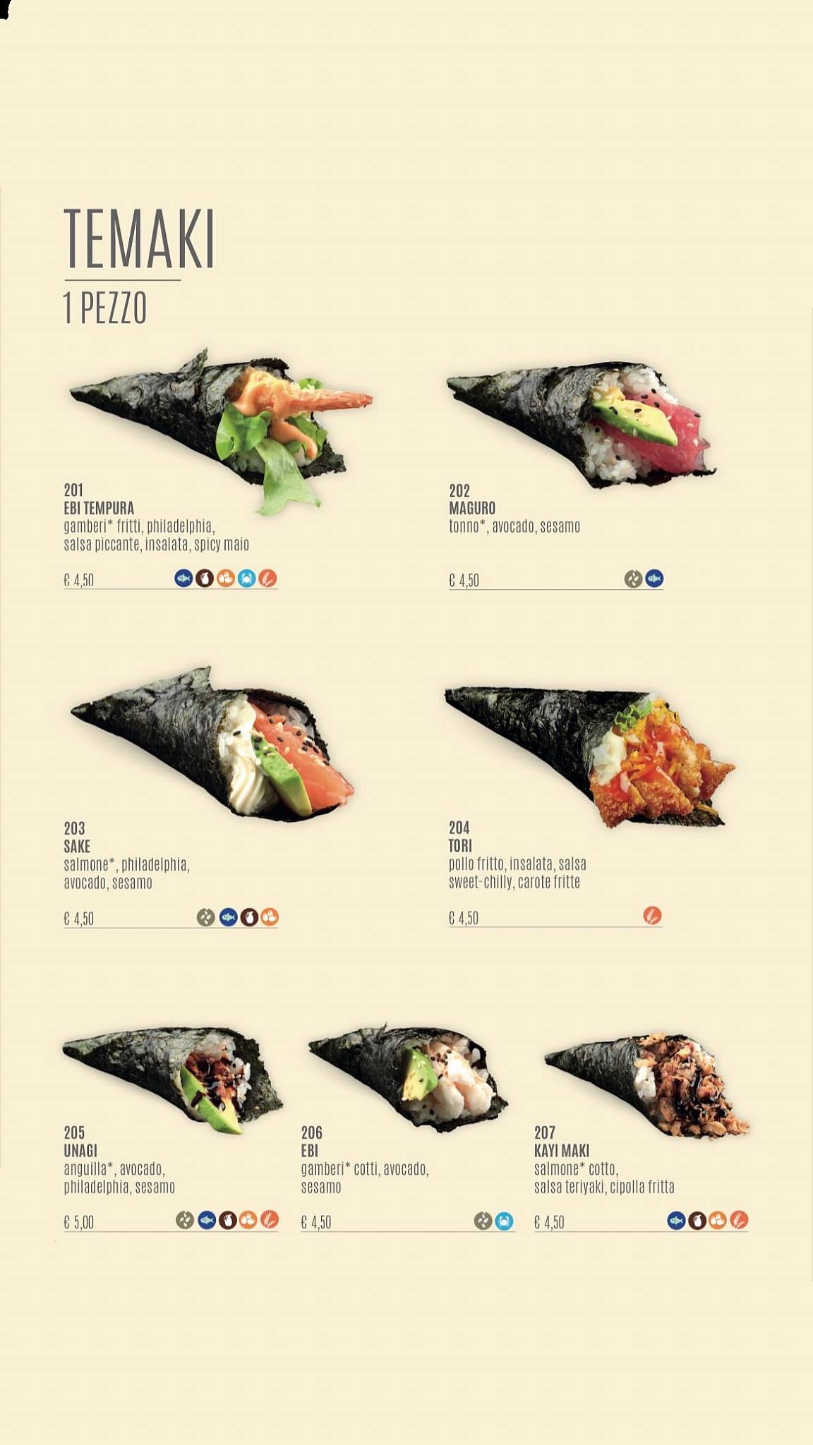 Menu di Ristorante Giapponese Kayi Sushi 