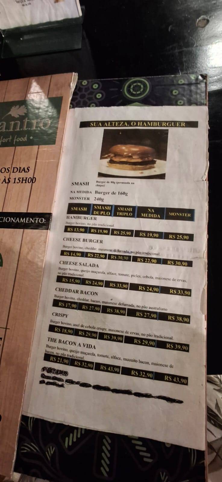 Parque da Pizza cardápio