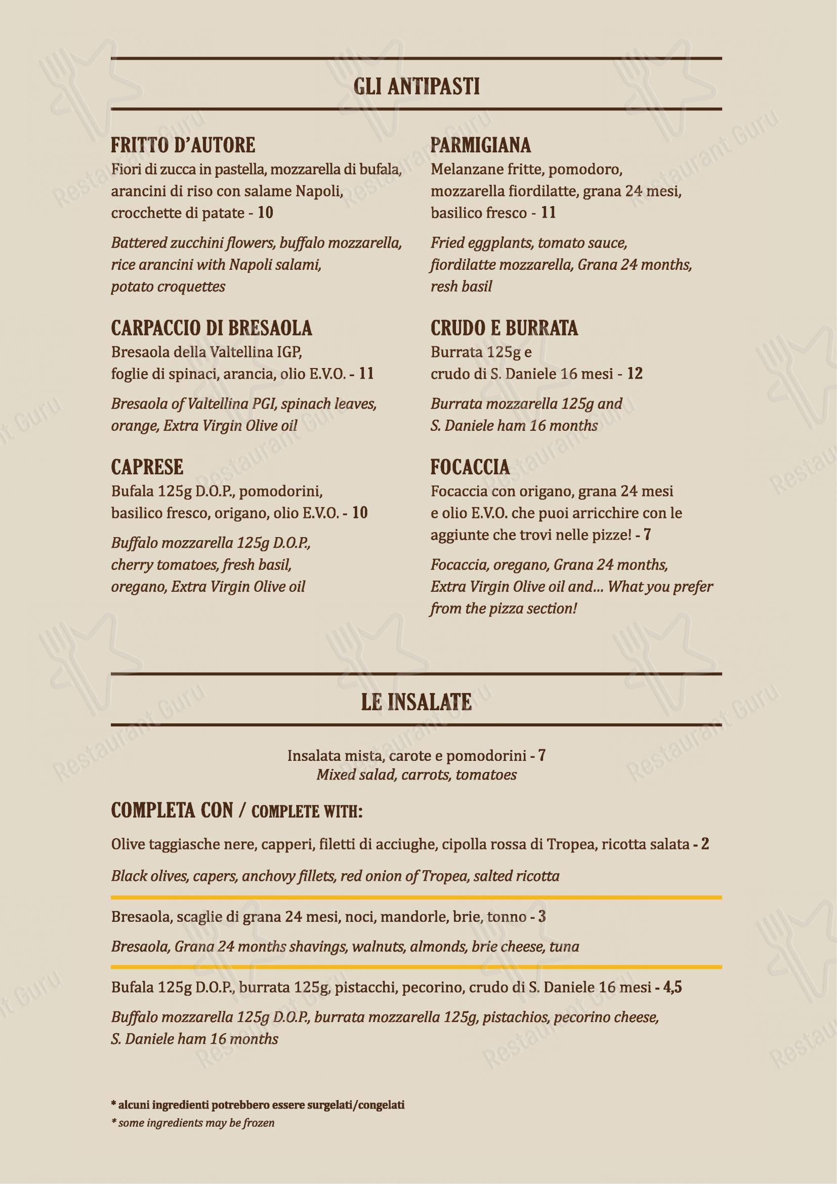 Menu di Pasta d’Autore - Основное меню