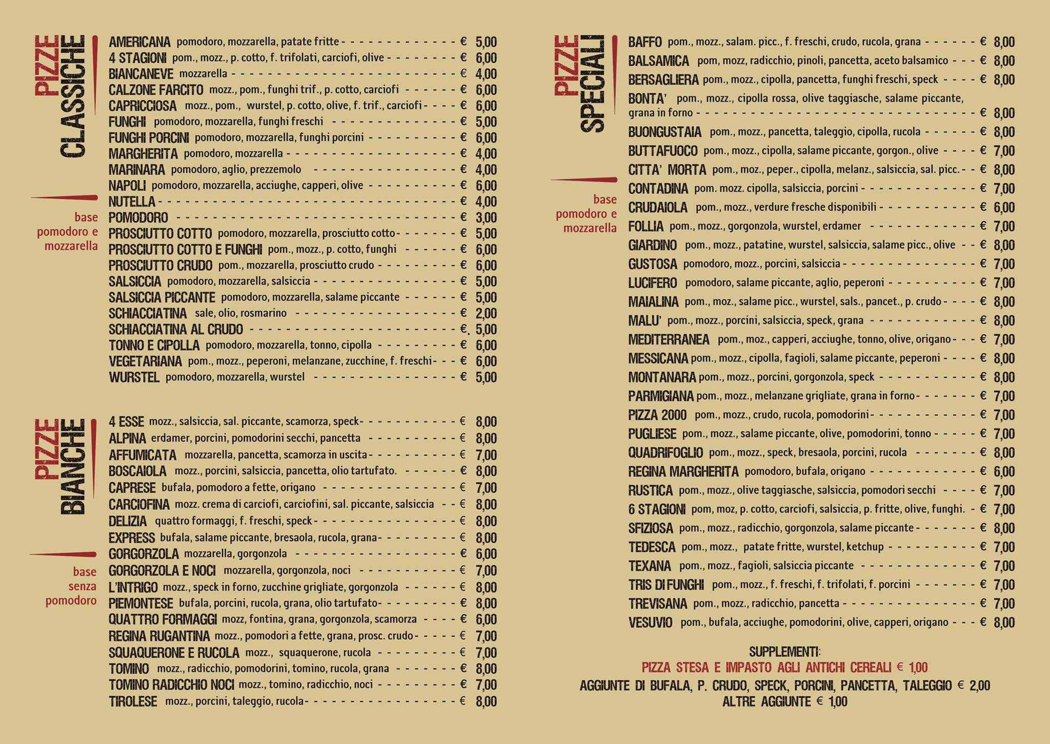 Menu di Pasti Pizza Meldola 