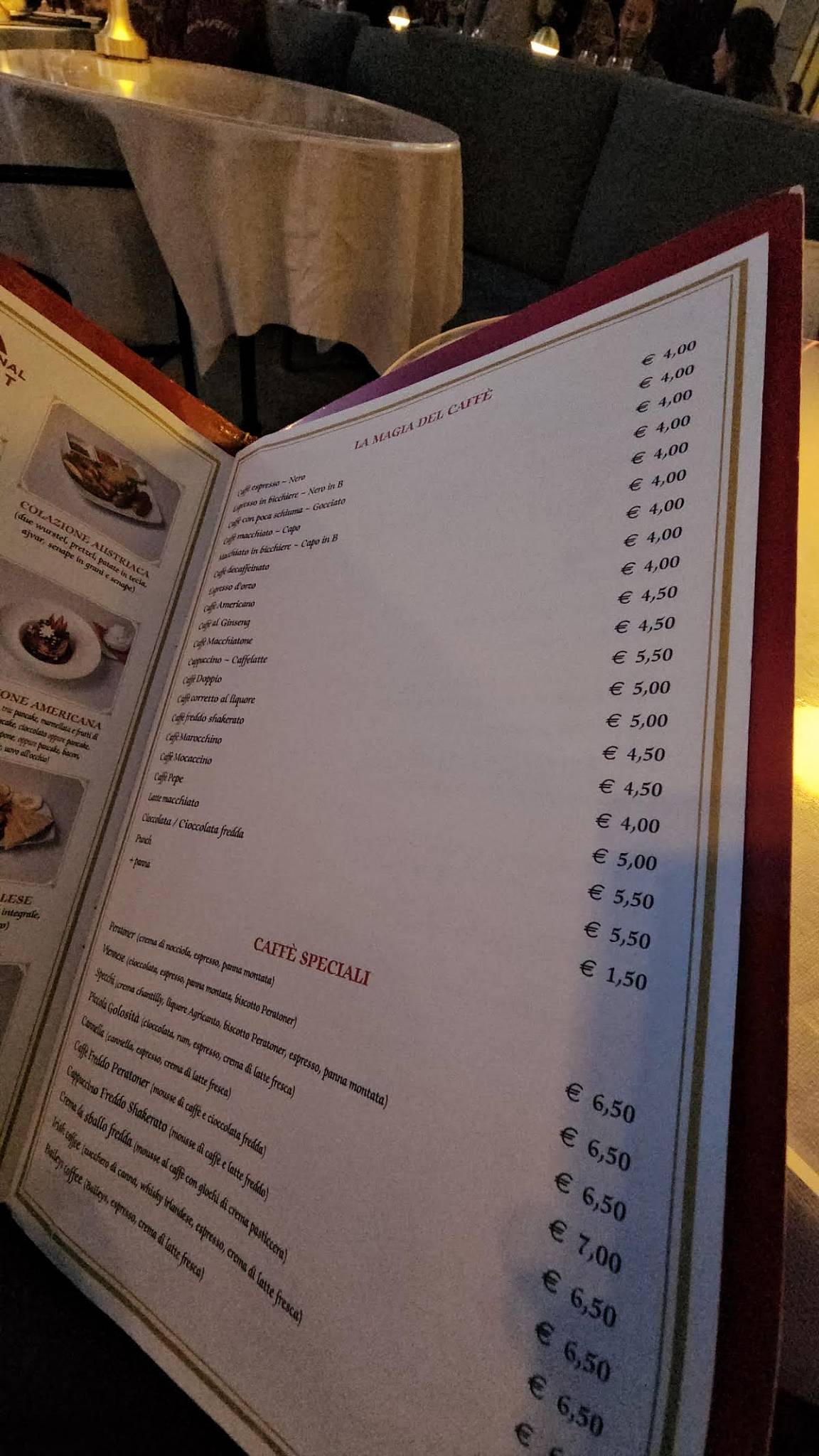 Menu di Pasticceria Cioccolateria Peratoner 