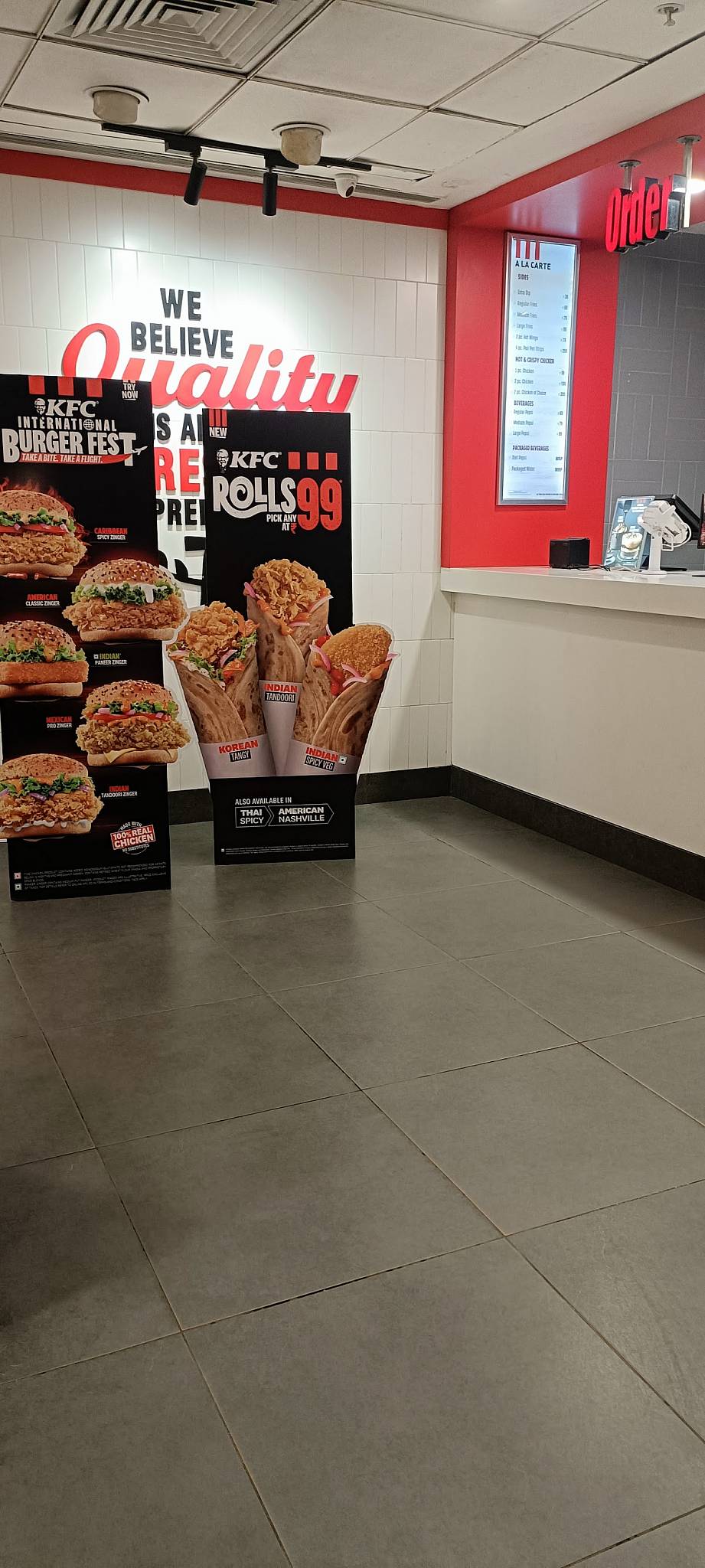 KFC menu