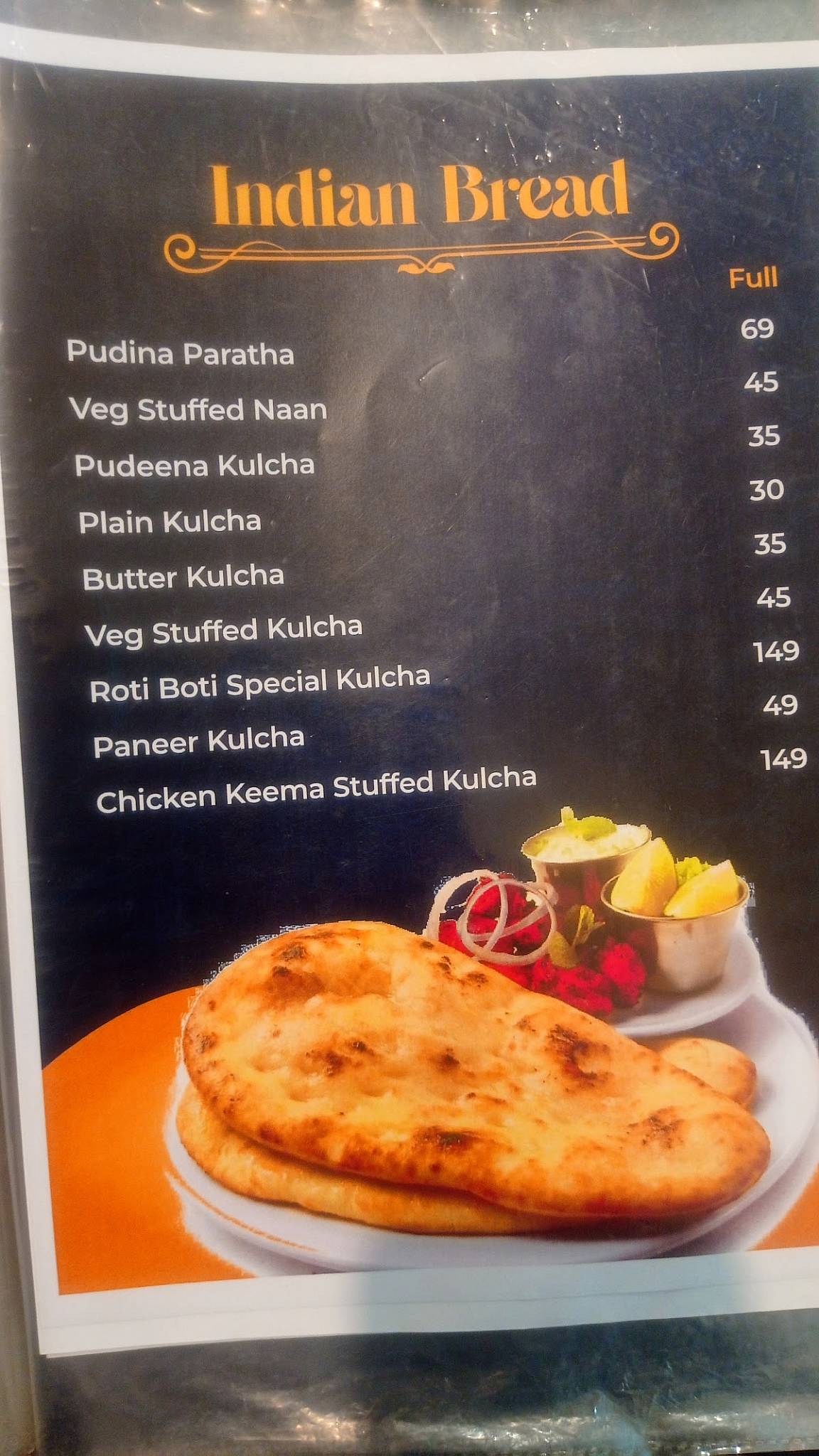 Roti Boti menu