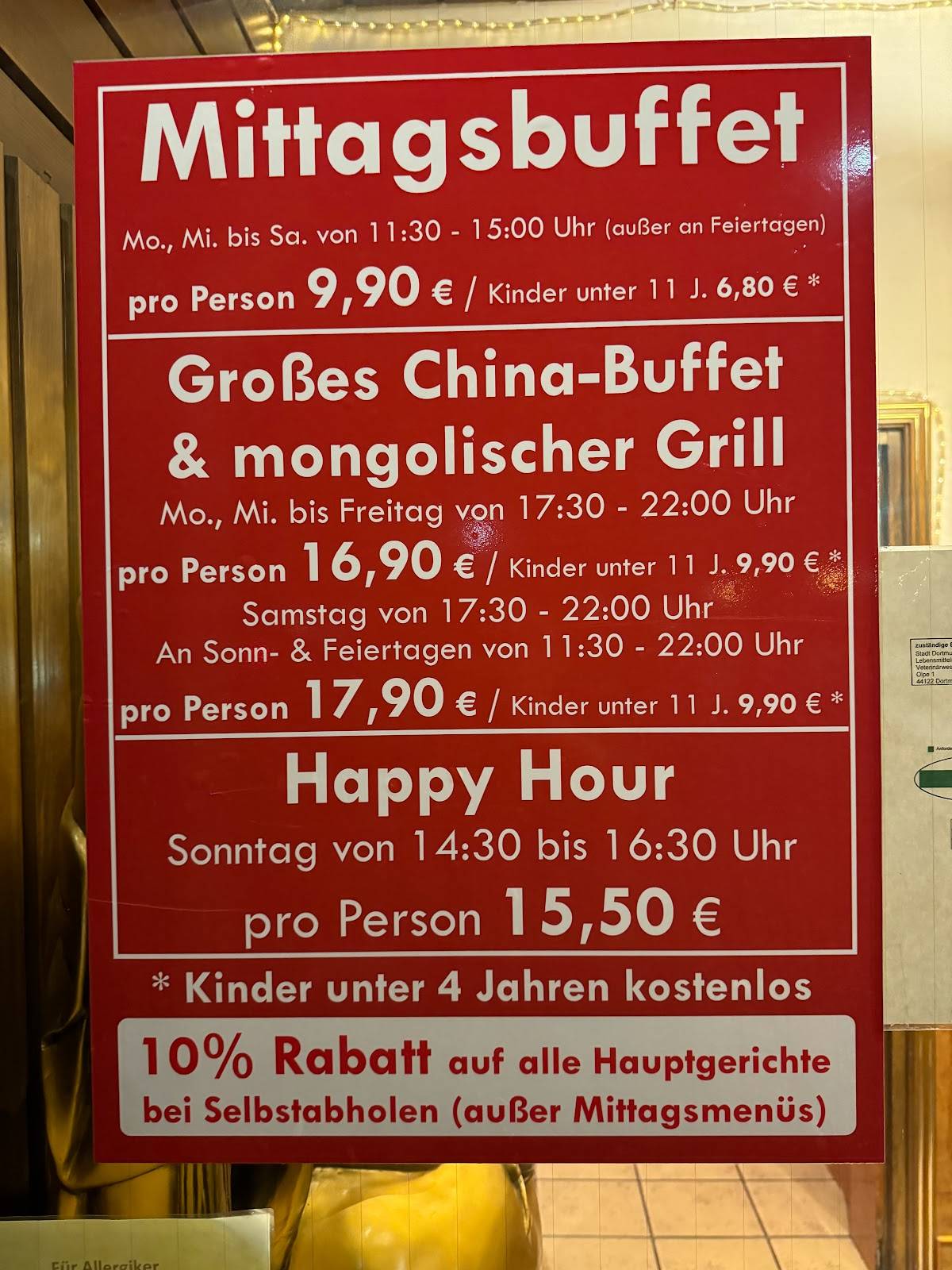 Peking Garden Dortmund Menu