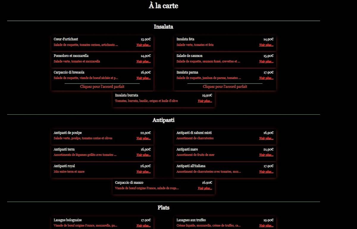 Menu de Pépone Café