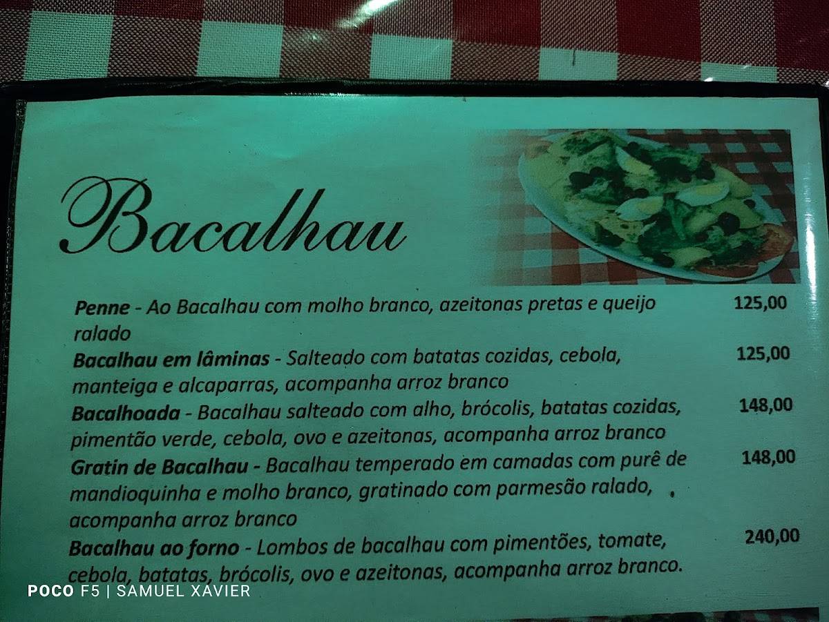 Bolinho de Bacalhau cardápio