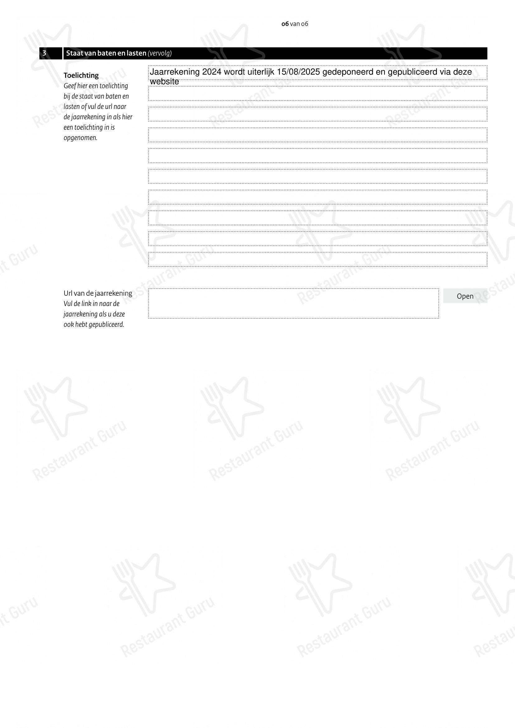 Menu pour Pesca Nice - Menu