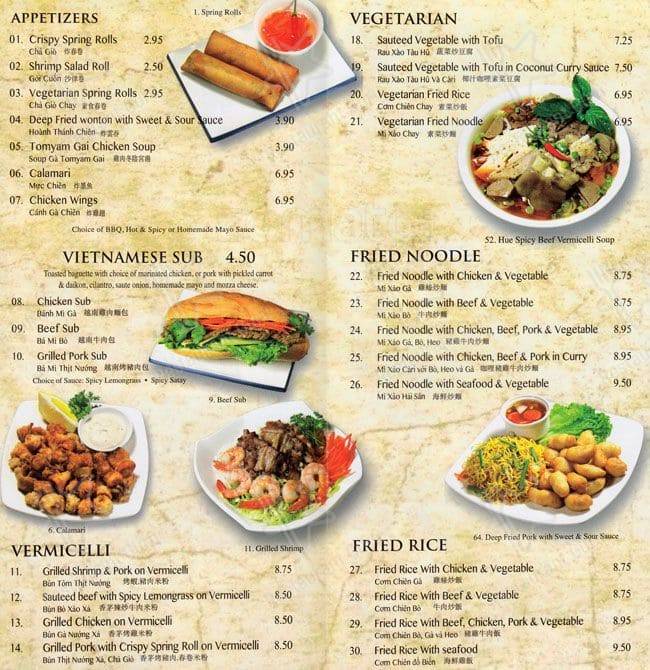 Menu de Pho Don