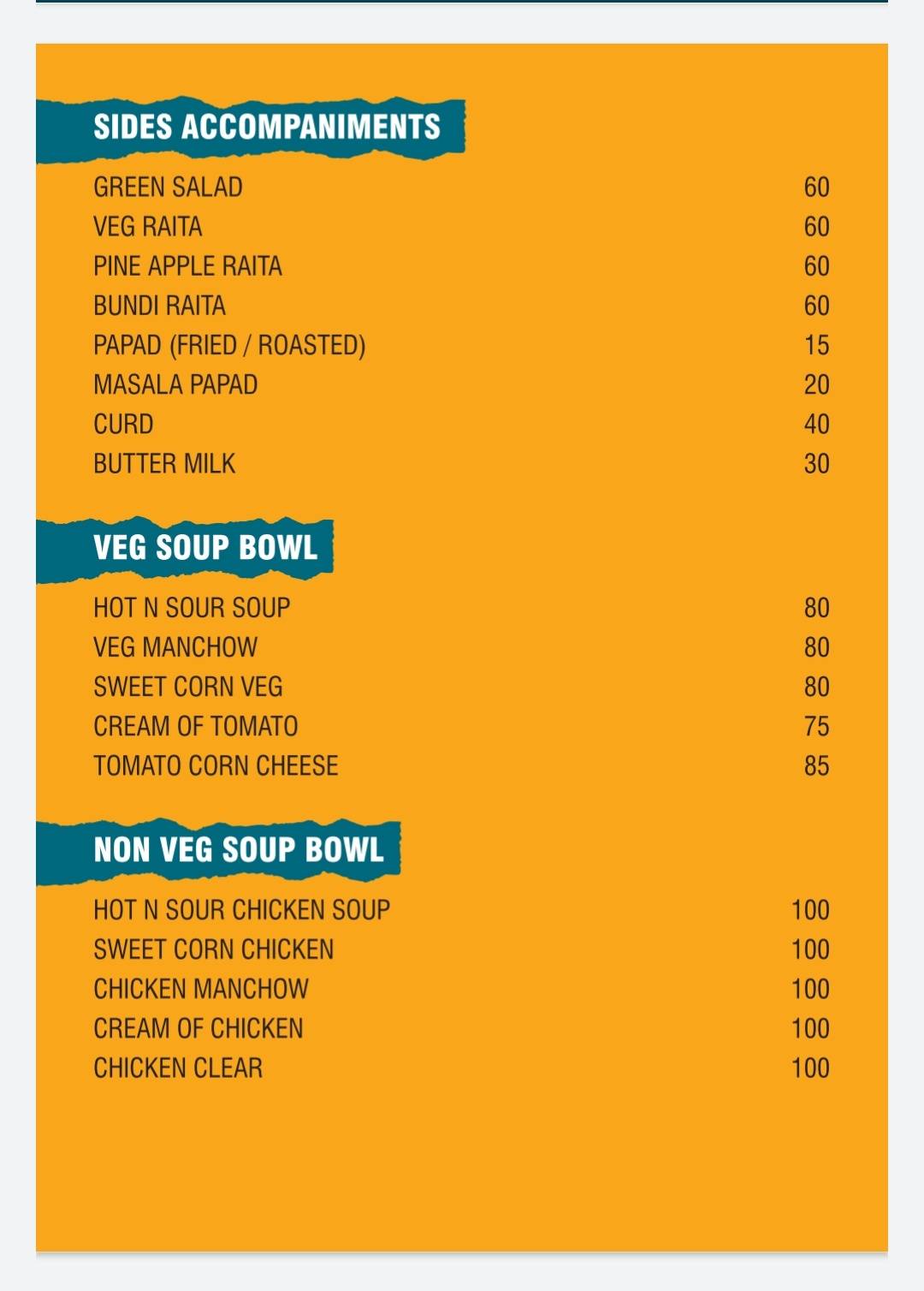 Pickmeal menu
