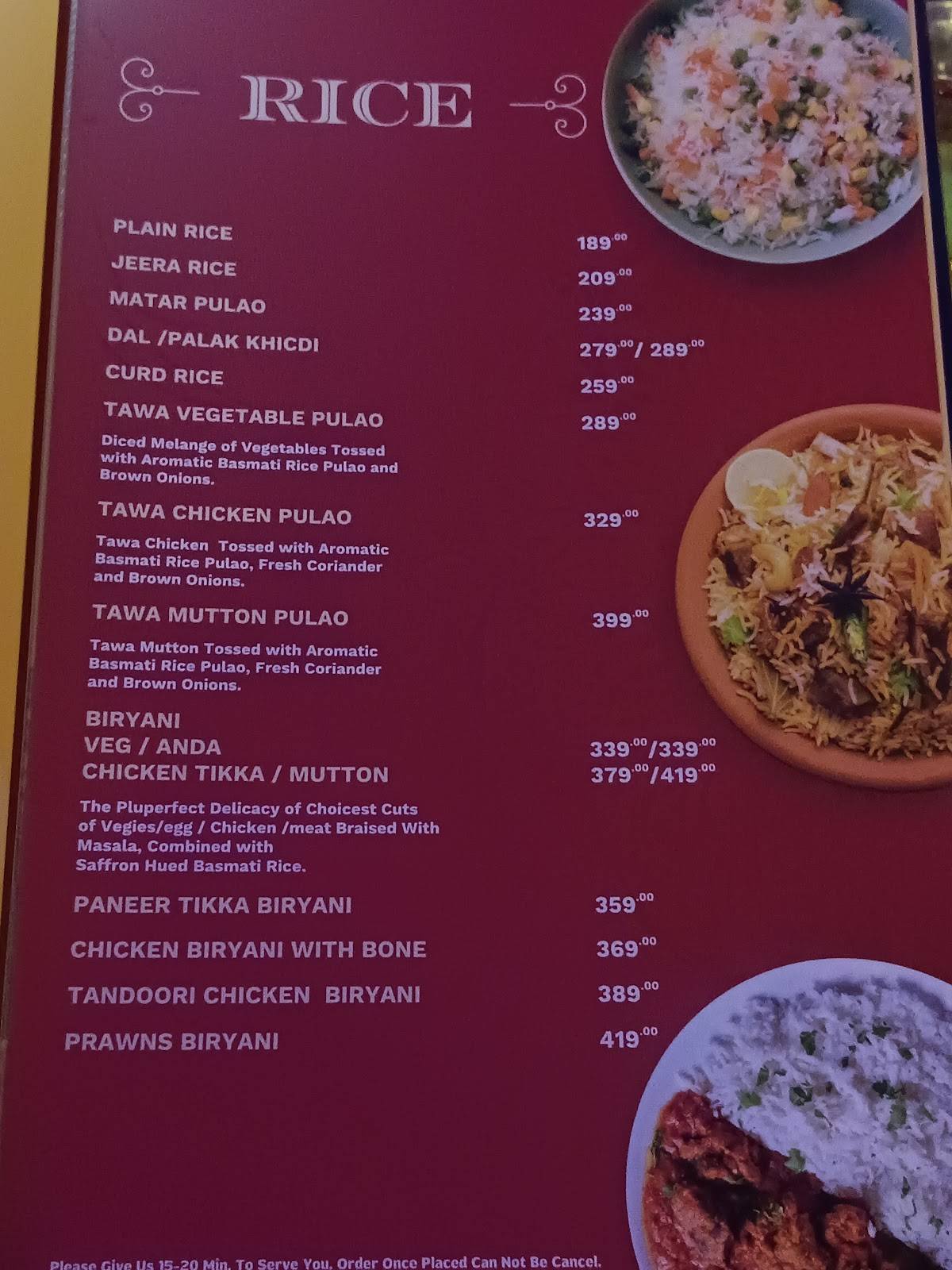 Pind Punjab menu