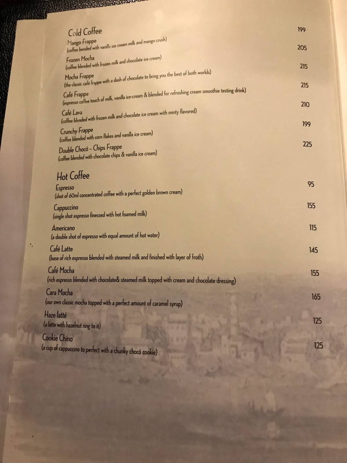 Pirates Voyage menu