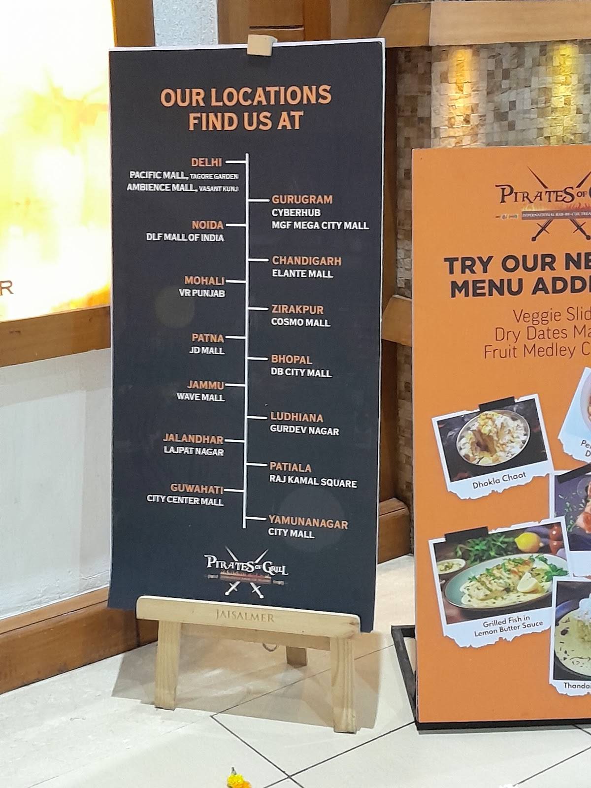 Pirates of Grill menu