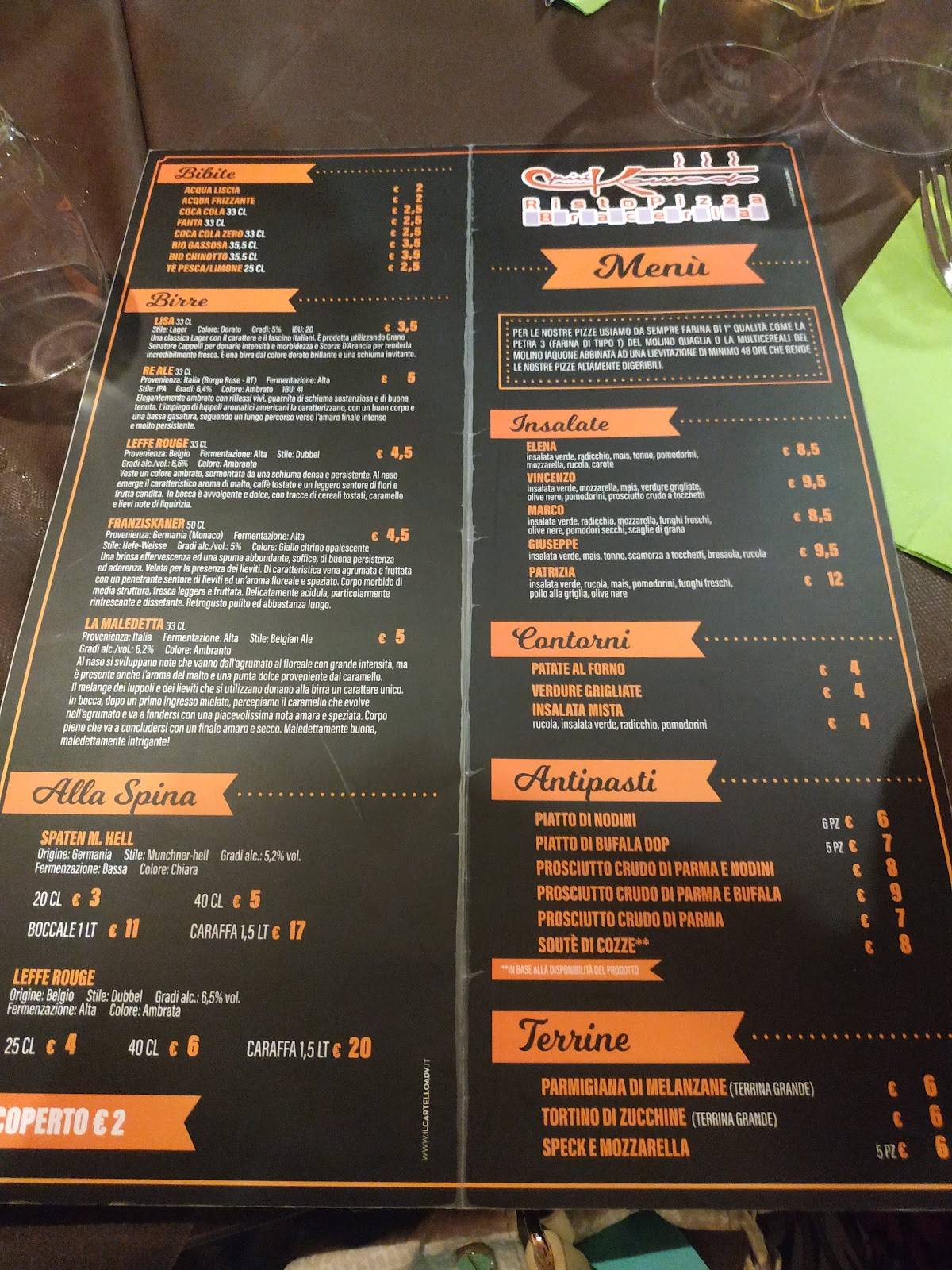Menu di Più Komodo Ristopizza 