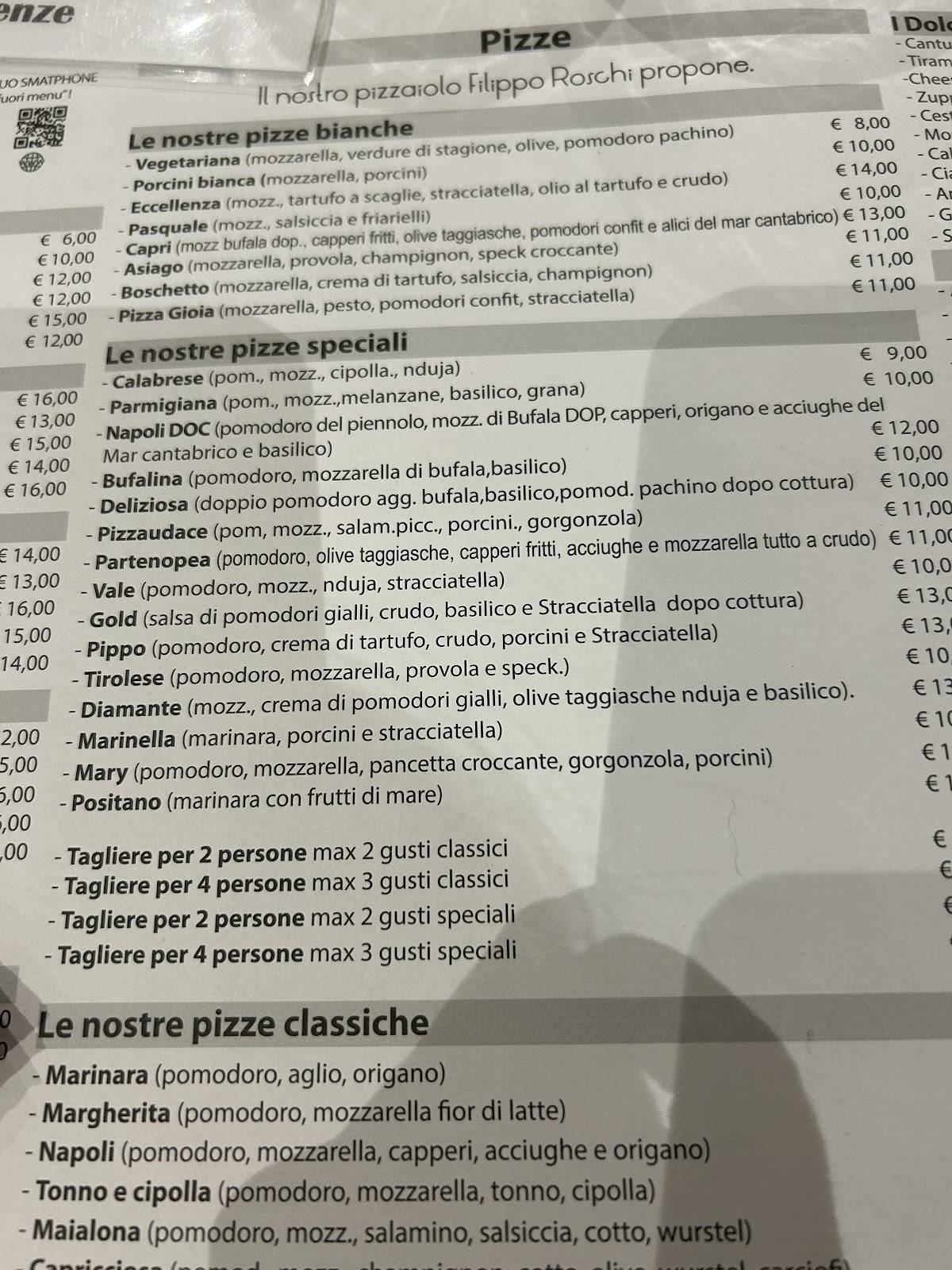 Menu di PizzAudace 
