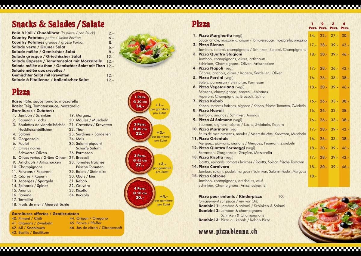 Menu di Pizza Bienna 