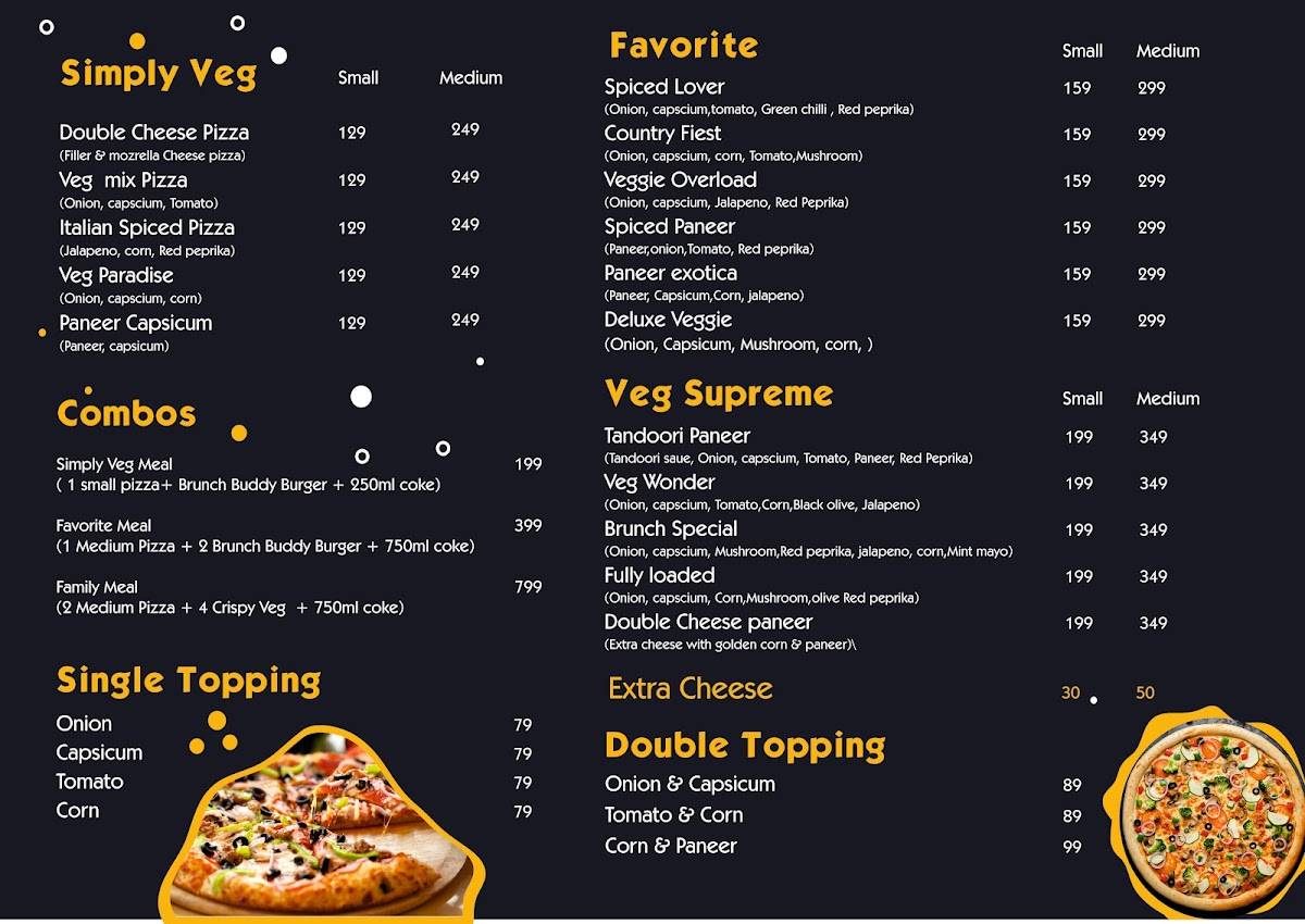 Pizza Brunch menu
