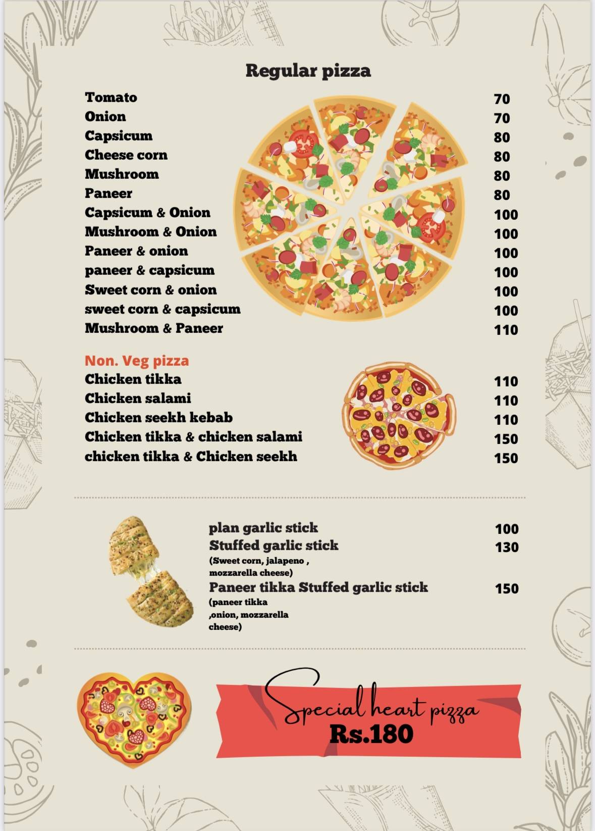 Pizza Castle menu