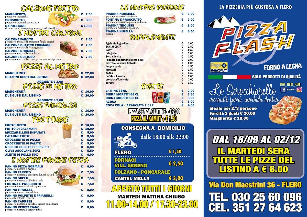 Menu di Pizza Flash Flero 