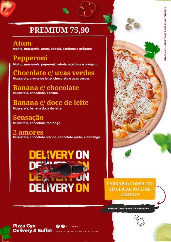Pizza Gyn Delivery & Buffet cardápio