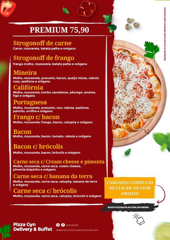 Pizza Gyn Delivery & Buffet cardápio