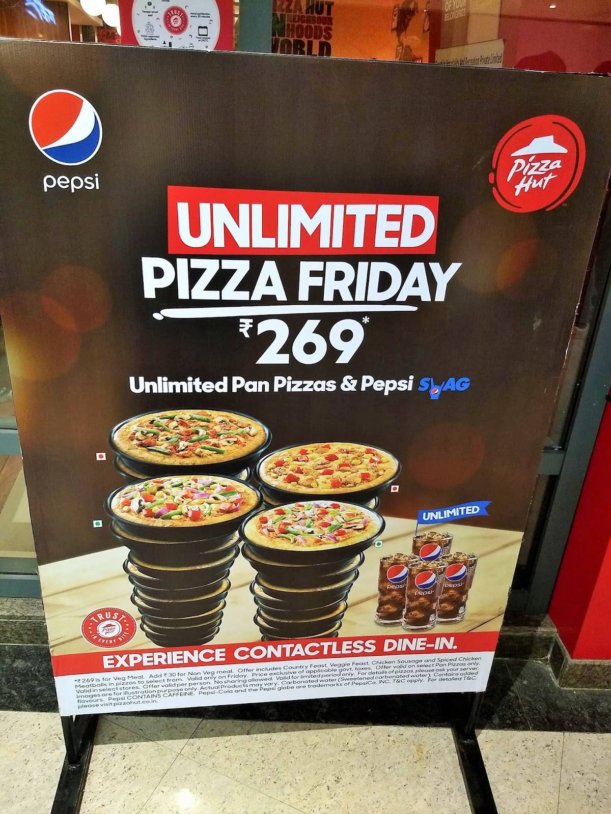 Pizza Hut PMC, Pune menu