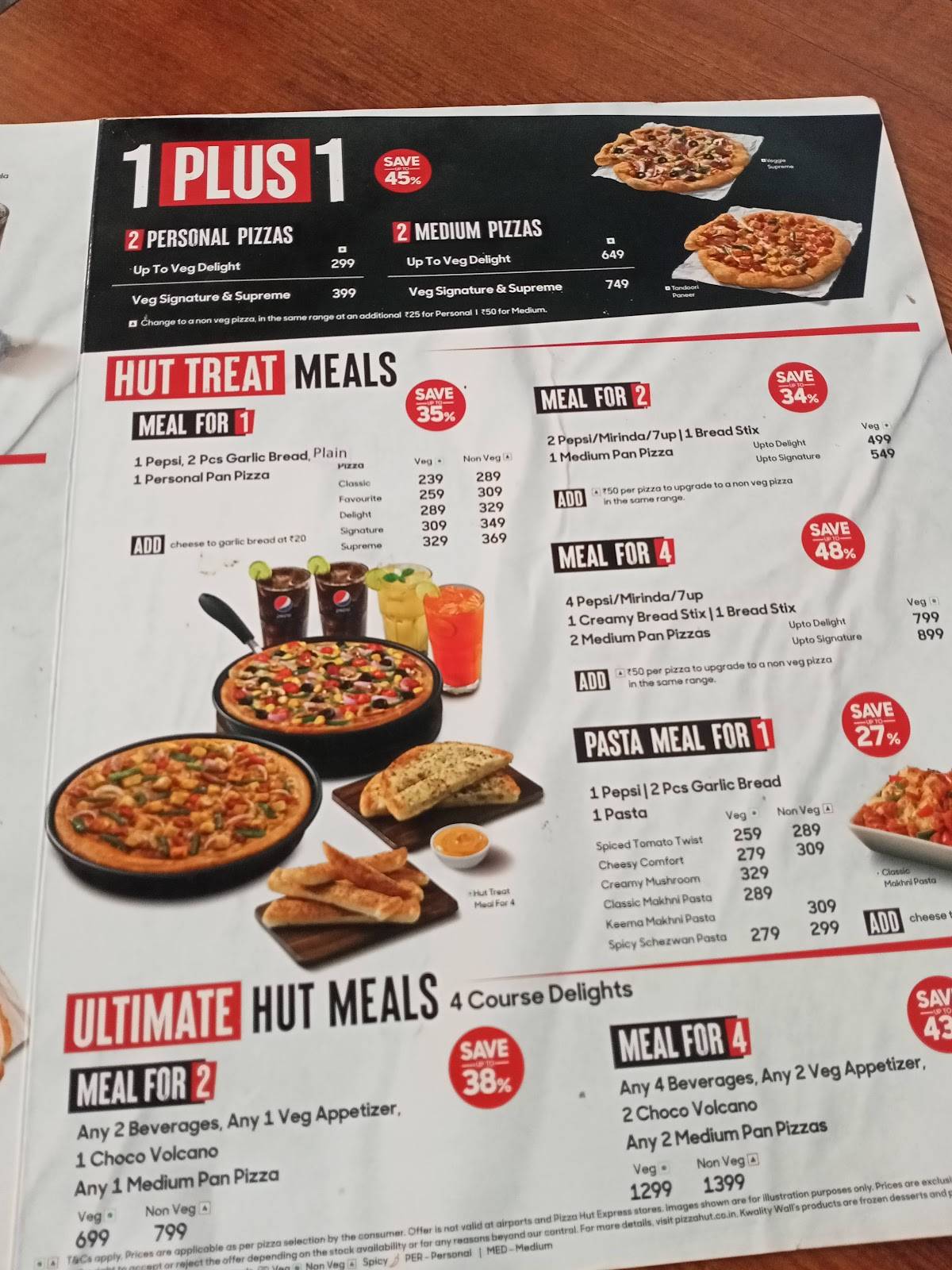 Pizza Hut Lake City Mall, Udaipur menu