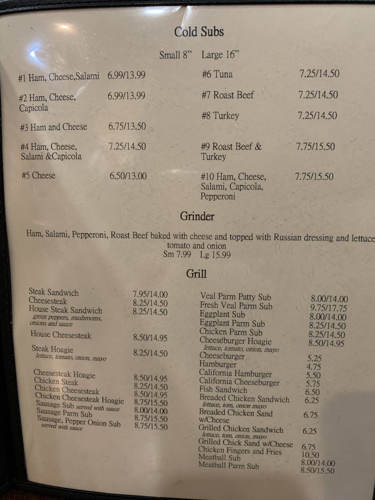 Menu at Pizza Joe's Italian Restaurant, Nazareth, 550 S Main St