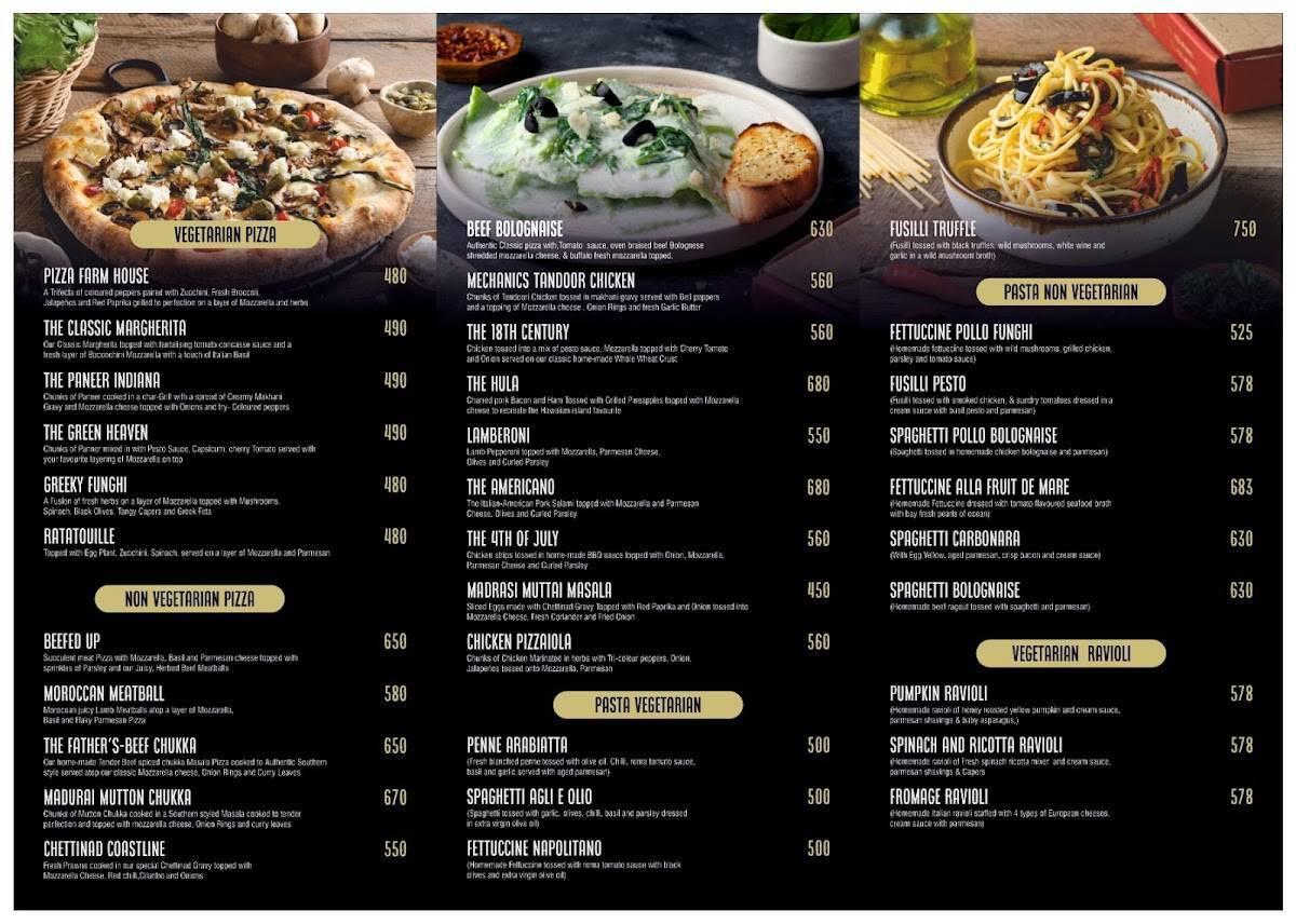 Pizza Mechanics Mahabalipuram Ideal Beach Resort menu