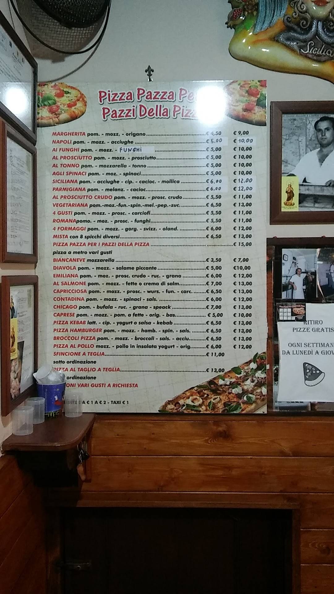 Menu di Pizza Pazza Per i Pazzi Della Pizza 