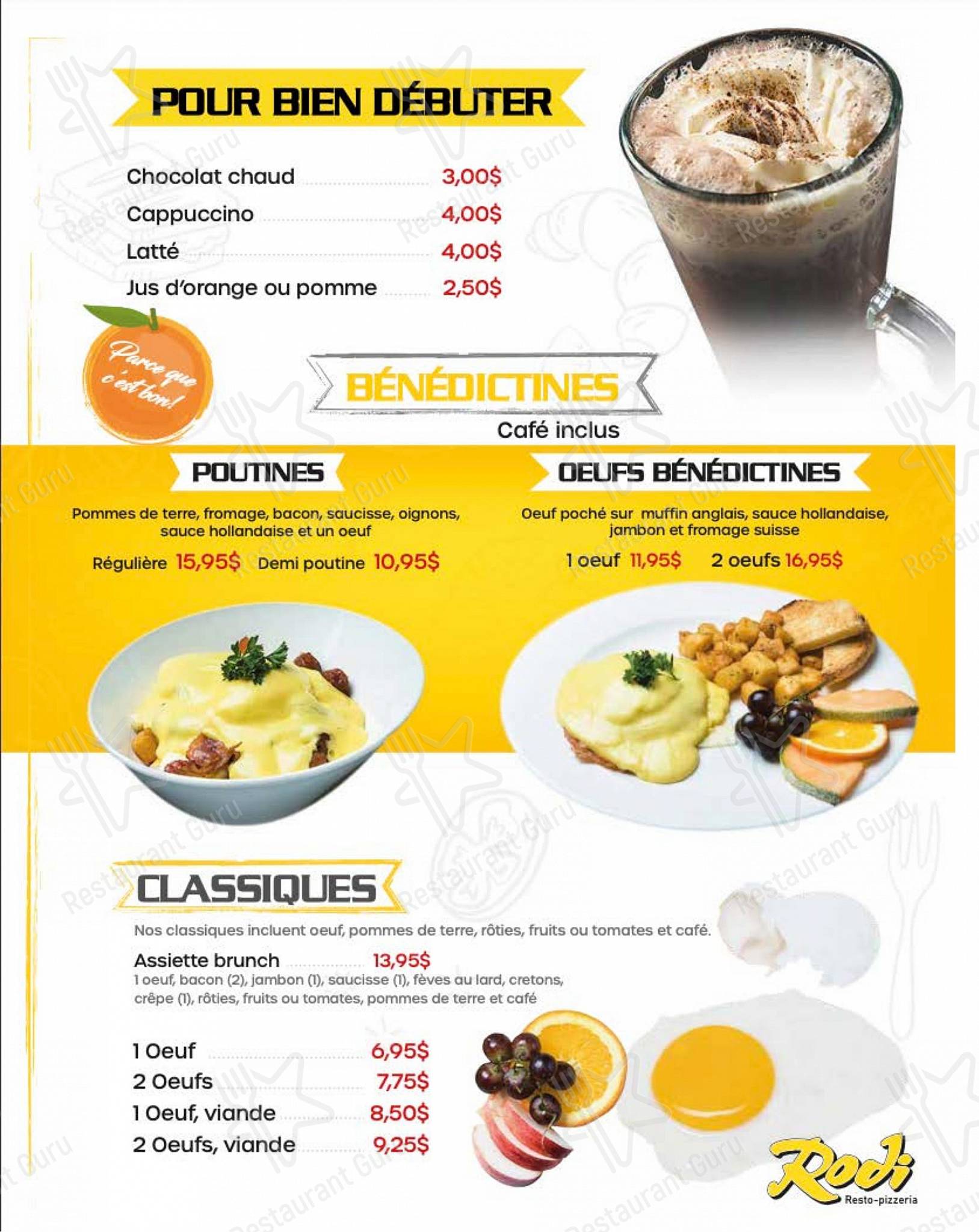 Découvrez le menu pour Pizza Rodi Jonquière