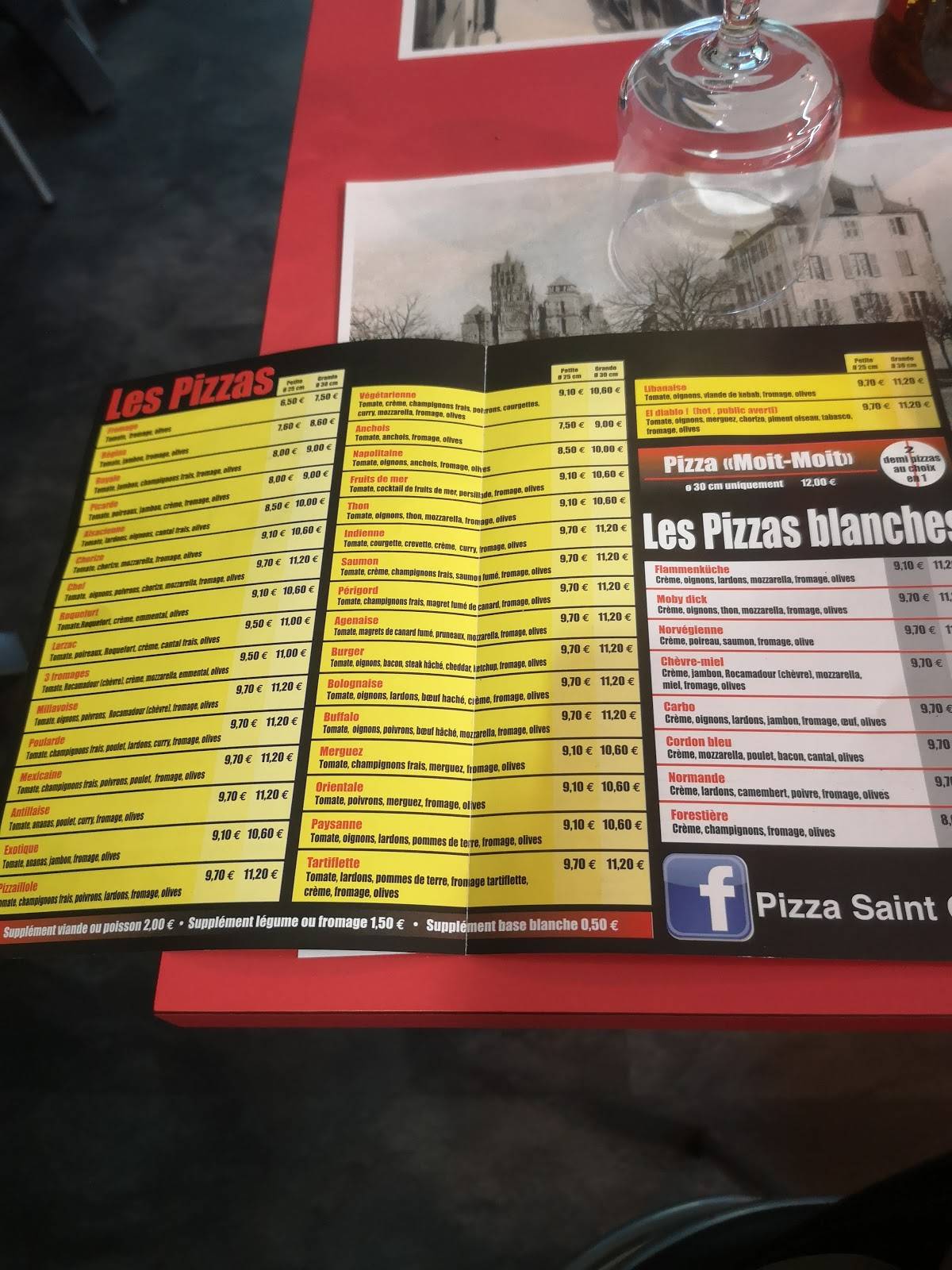 Menu de Pizza Saint Cyrice
