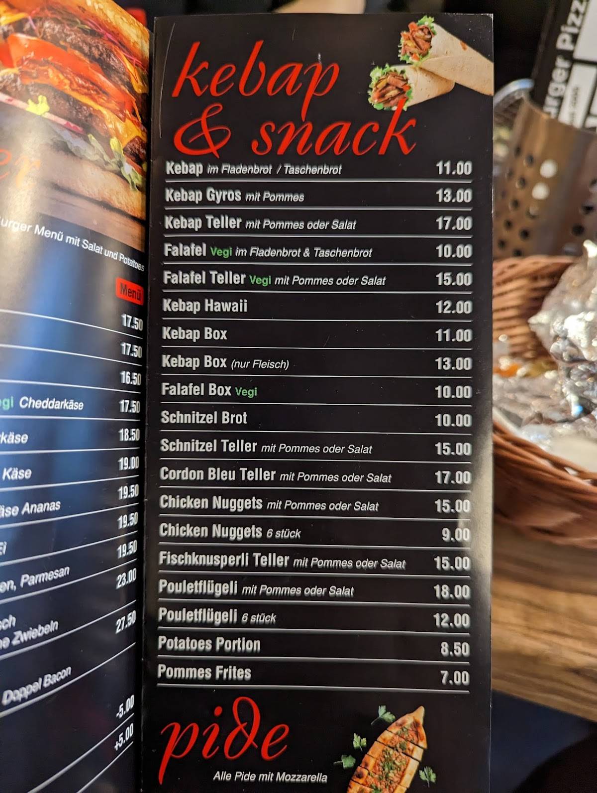 Menu di Ali Baba Goldau 
