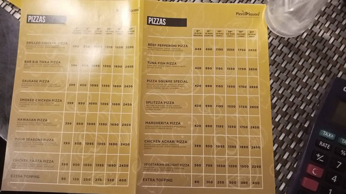 Pizza Square menu