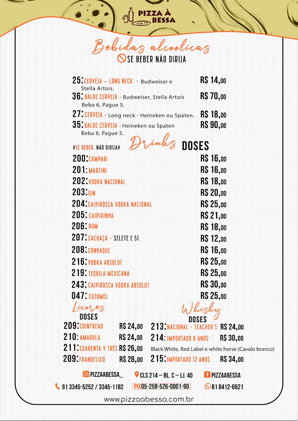 Pizza à Bessa - Asa Sul cardápio